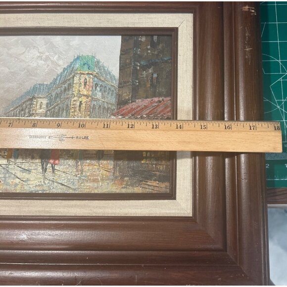 Oil Painting Paris Street Scene G. White Signed Original 18 X 16 Frame On Board - Picture 4 of 12